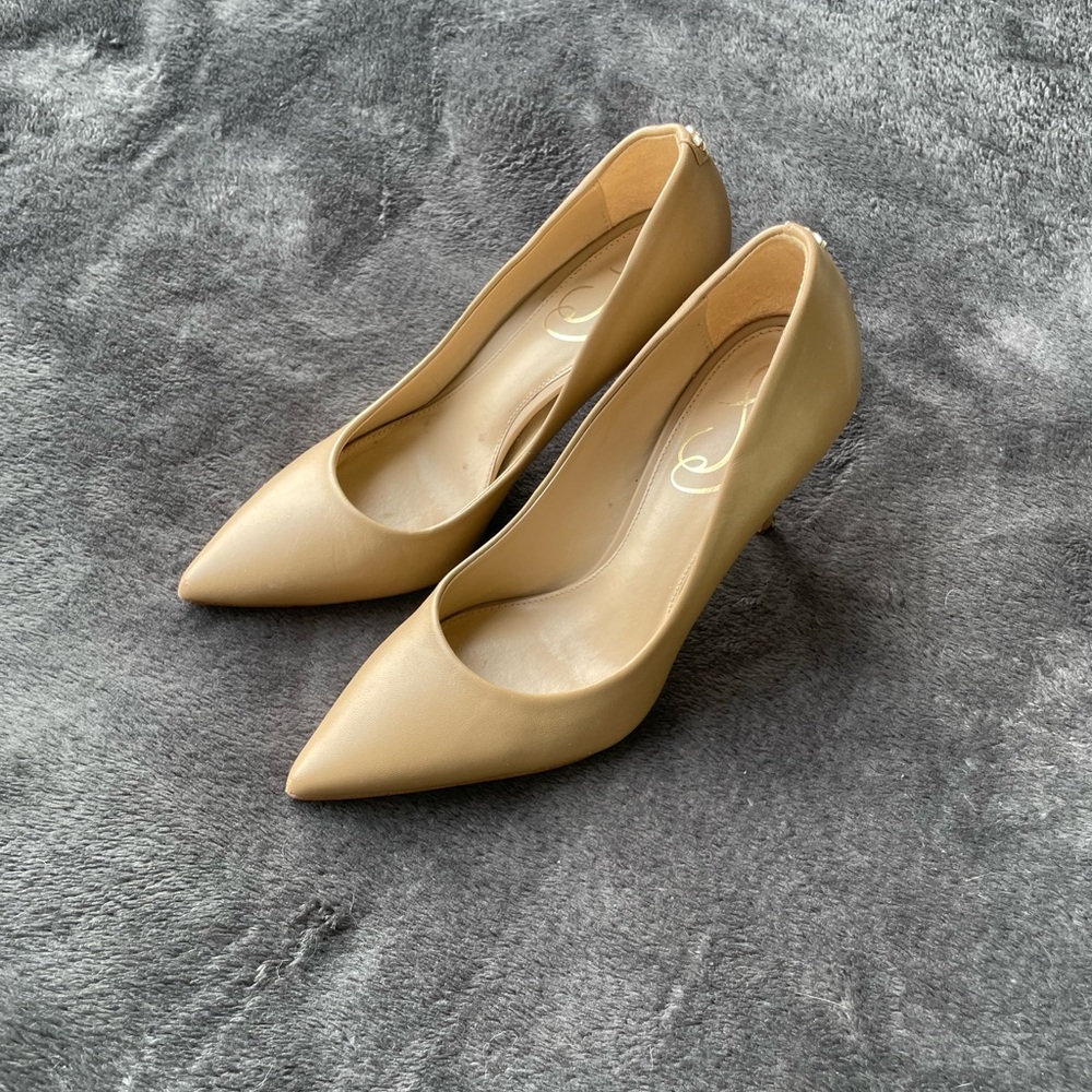 Sam Edelman Hazel Tan Pointed-Toe Pumps